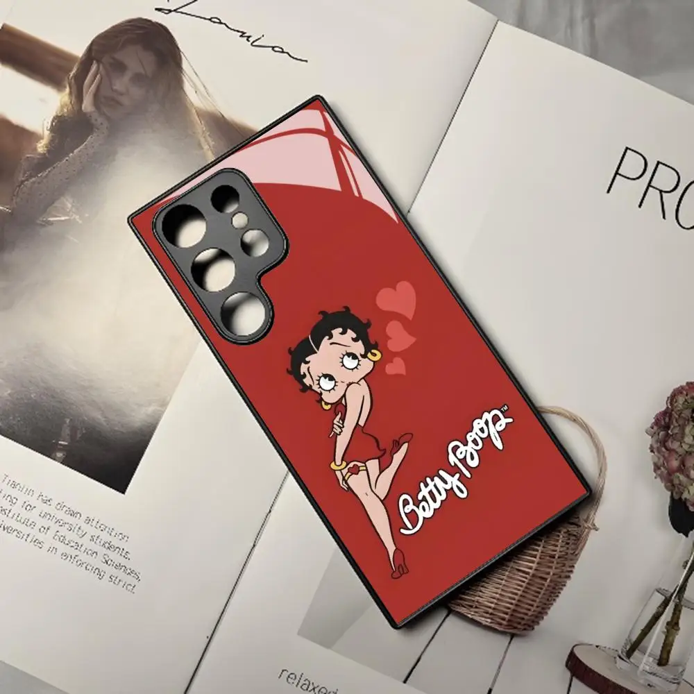 Чехол для телефона B-Betty-Cute-Boop Samsung Galaxy S24 S23 S22 S20 S21 Note20 Ultra Plus Fe цветной серебряный