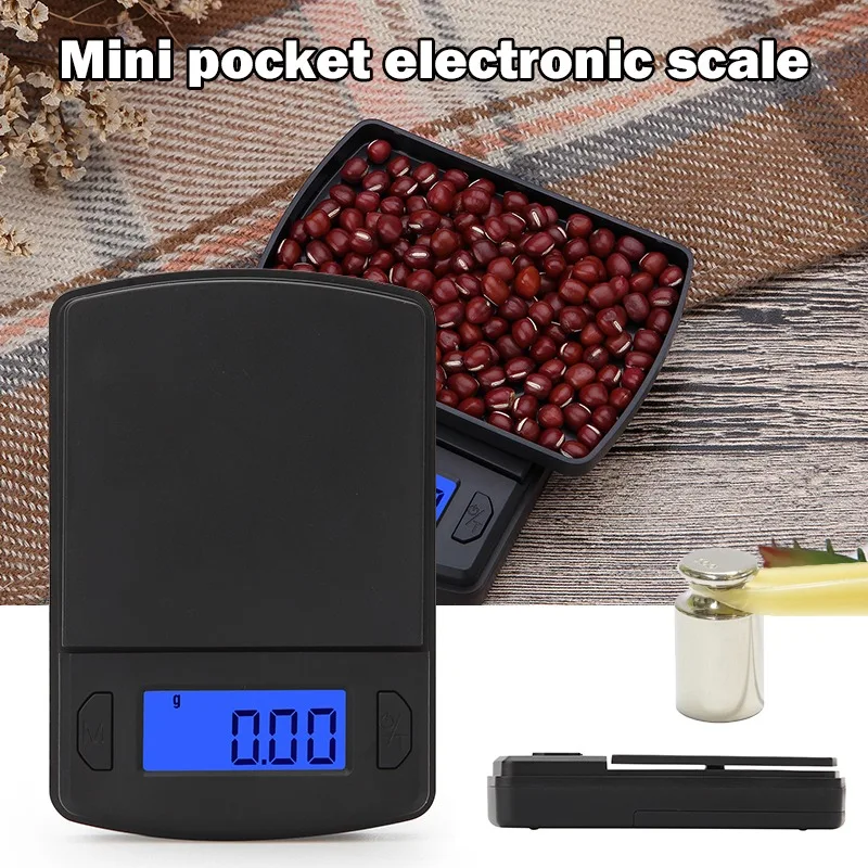 

0.01g Mini Digital Scale Jewelry Gold Balance Weight Gram LCD Pocket Weighting Electronic Scales High Precision 500/300/200/100g