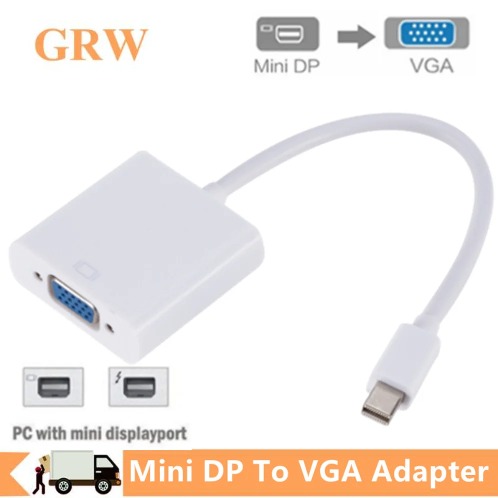 

Grwibeou Mini DisplayPort to VGA Cable Mini DP Thunderbolt 2 to VGA Male to Female Adapter for PC Computer Laptop HDTV Monitor