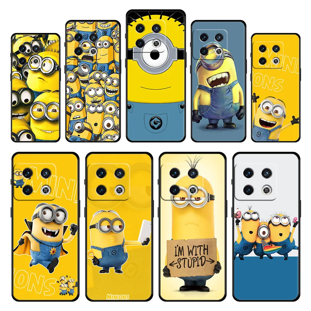

Soft Fashion Cell Case for OnePlus 9RT 9 10 Pro 8 Pro 9R 7T Nord 2 5G 8T 5G Nord CE 2 N10 N200 N100 Nord Black Minions Cartoon
