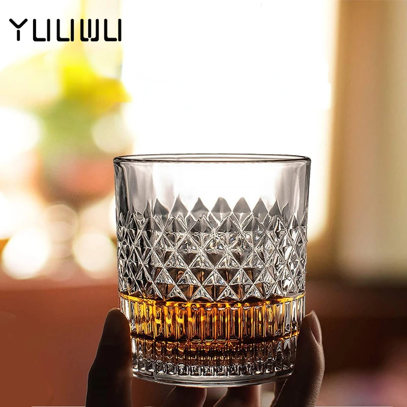 

Modern European Style Aurora Bright Old Fashion Whisky Glass 3D Relief Whiskey Tumbler Vodka Wine Cup Cocktail Mug Beer-glass
