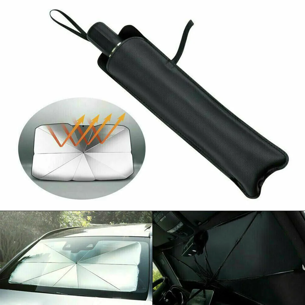 

1X Car Windshield Block Cover Protector Sun Shade Visor Auto Folding Umbrella 140*80cm Sun Protection Interior Parts