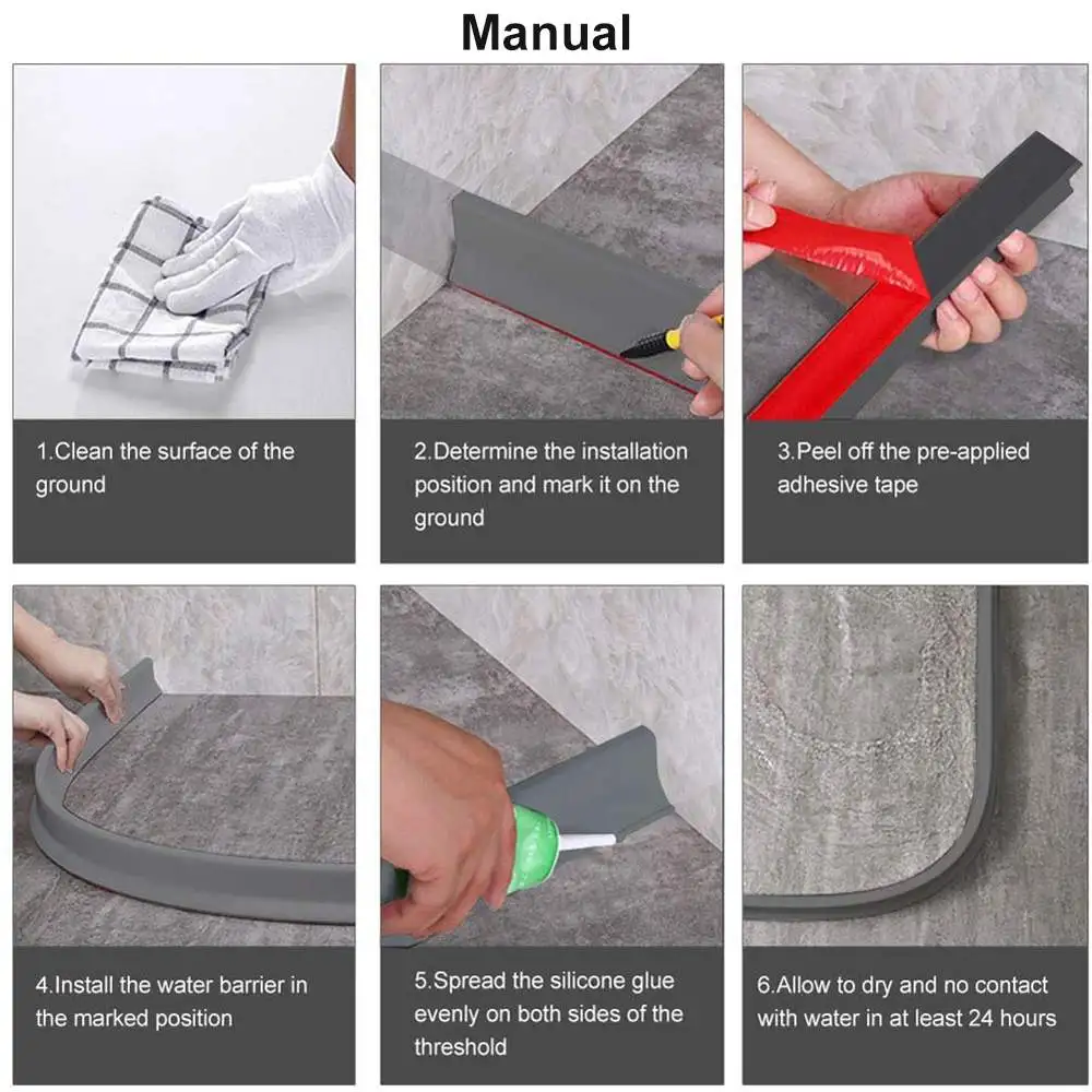 Силиконовый ограничитель воды для ванной комнаты 0 5-2 м
