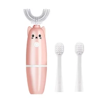 children u shaped electric toothbrush waterproof food grade teeth silicone cleaning brush battery operated for 3 12 children