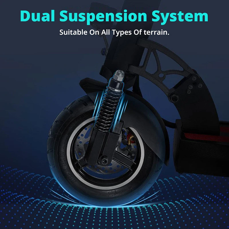 Electric Kick Scooter Adult Motor 500W Max Speed 48KM/H 10 Inch Off-Road Puncture-proof Tire 48V 18AH Battery Foldable Longboard