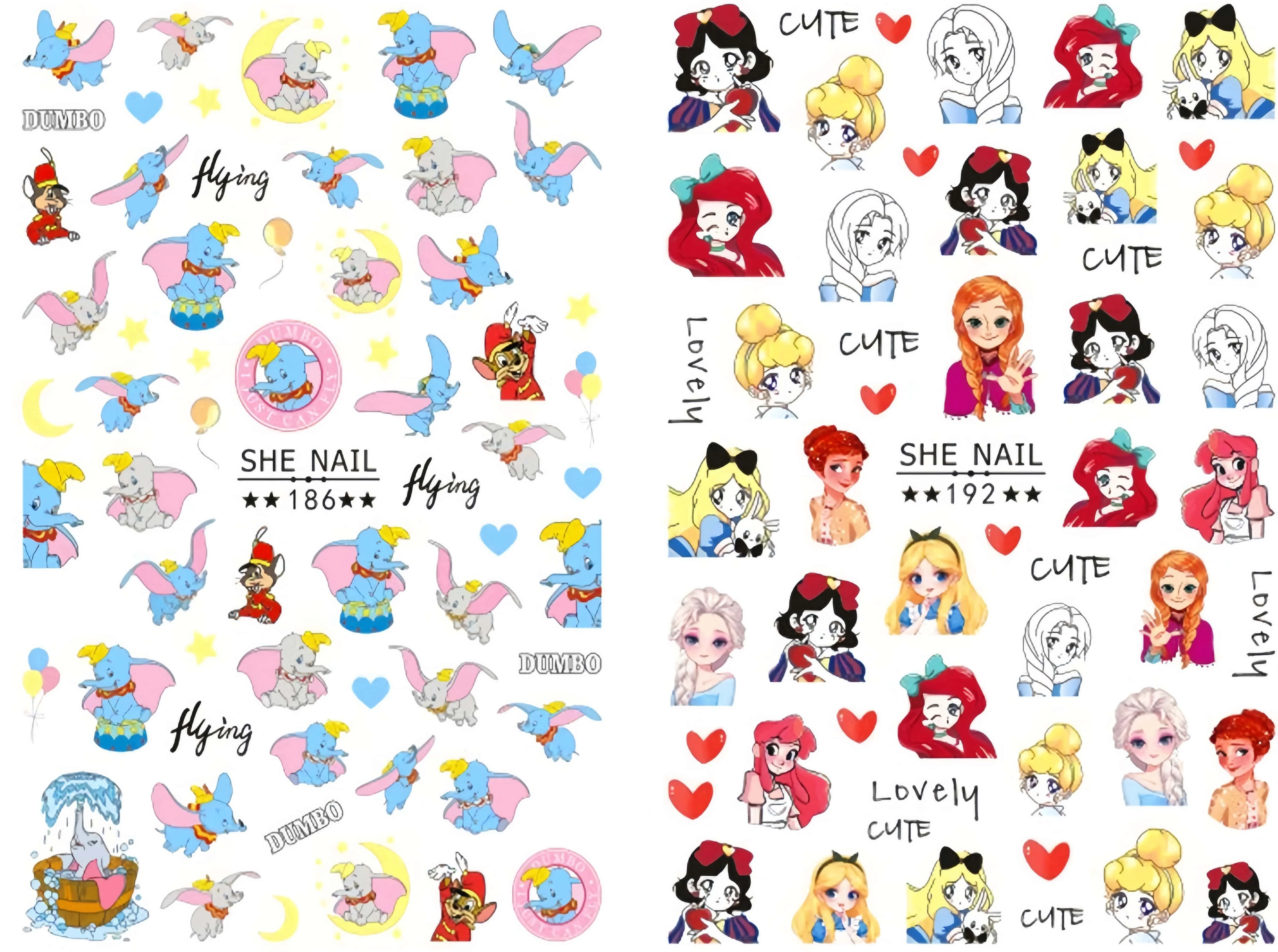2 шт. наклейка для ногтей с рисунком Диснея аниме Микки и Минни принадлежности