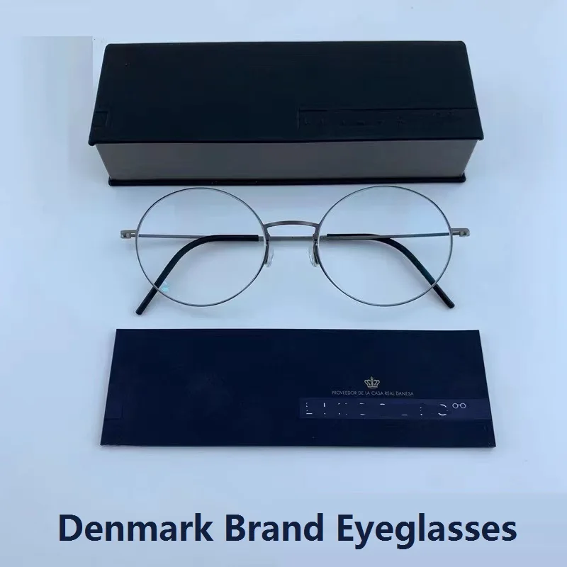Denmark Brand Lightweight Glasses Frame Men Women Vintage Circle Eyeglasses Frame Round Titanium Prescription Eyewear Screwless