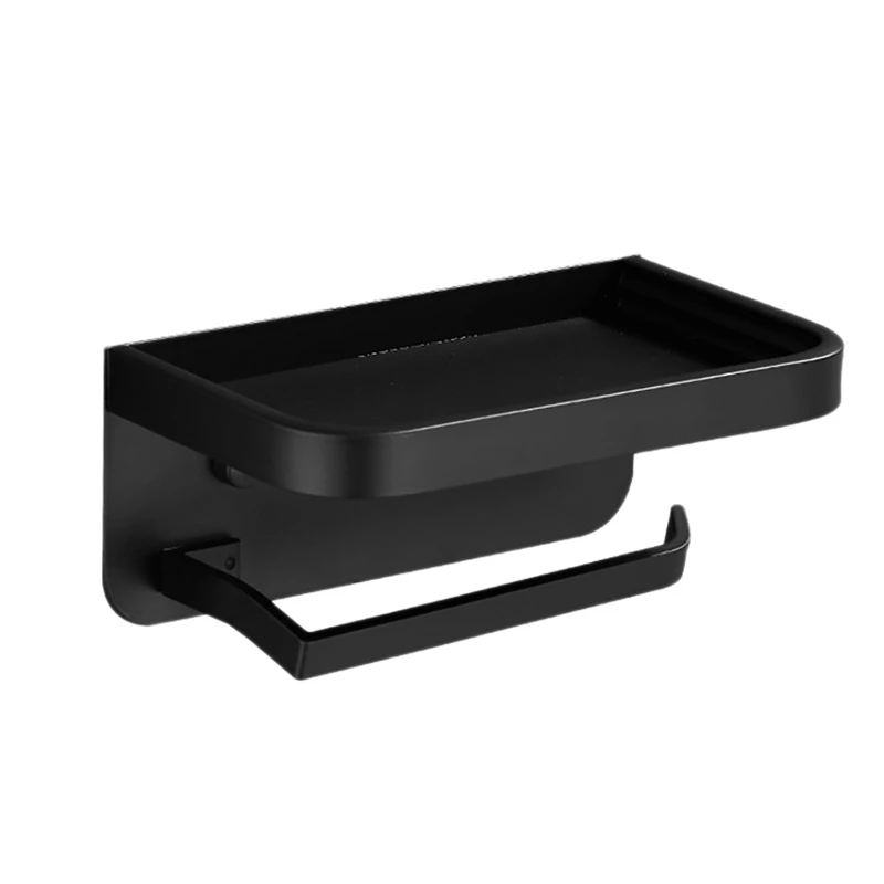 

Paper Towel Roll Holder Space Aluminum Toilet Paper Storage Free Punching Paper Box Mobile Phone Rack