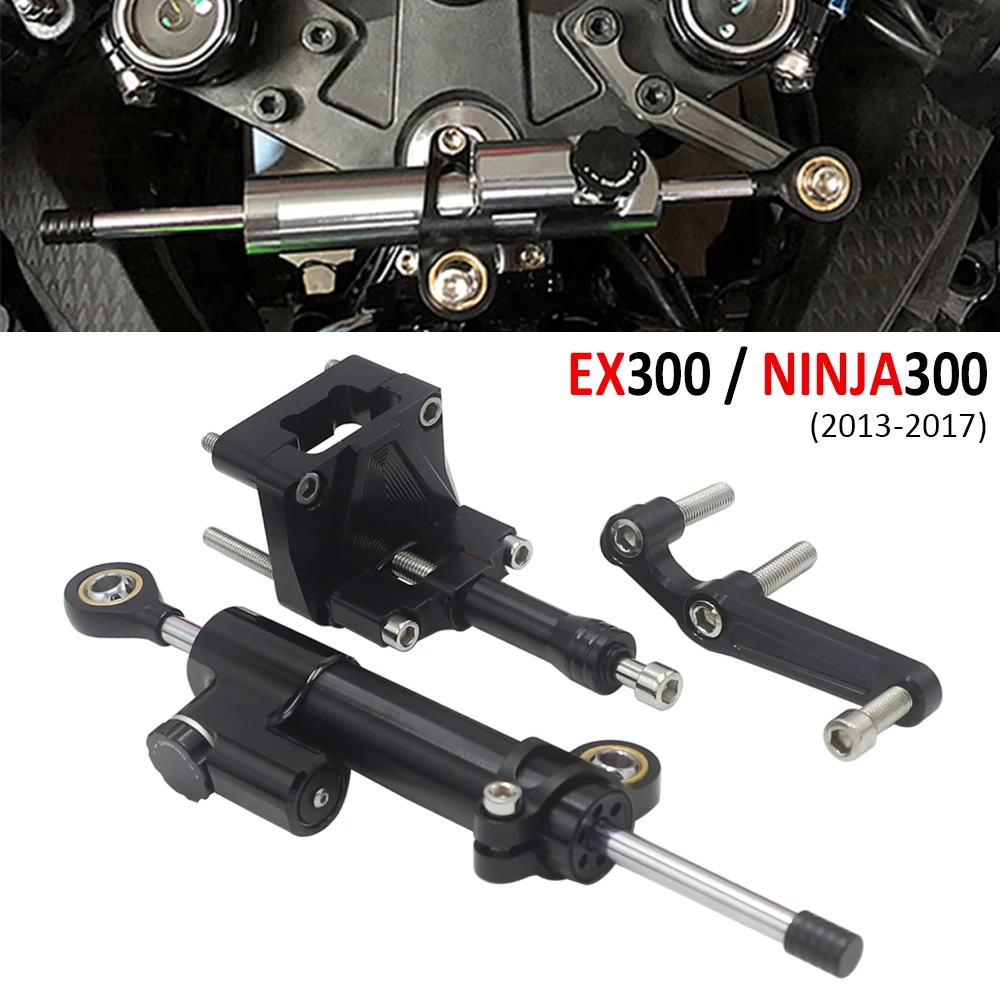 

Motorcycle CNC Steering Damper Stabilizer Bracket Mounting Kit For Kawasaki Ninja 300 NINJA300 EX300 2013-2017 2014 2015