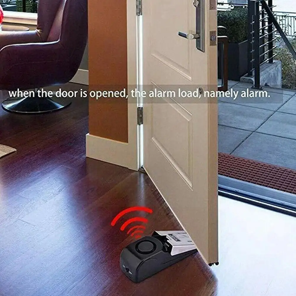 

Portable Door Stop Alarm Anti-theft Wireless Security System Door Stopper Block Alarm For Home Hotel Dormitory Safety G9K1