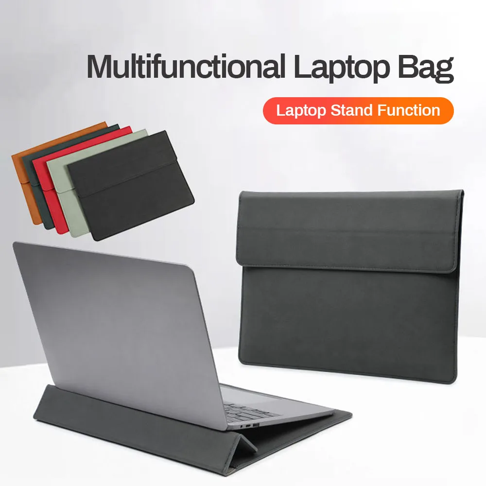 

Business Laptop Case For Macbook Air Pro 13.3 13 14 Inch Stand Cover Leather Laptop Sleeve For iPad Xiaomi Lenovo HP Tablet Case