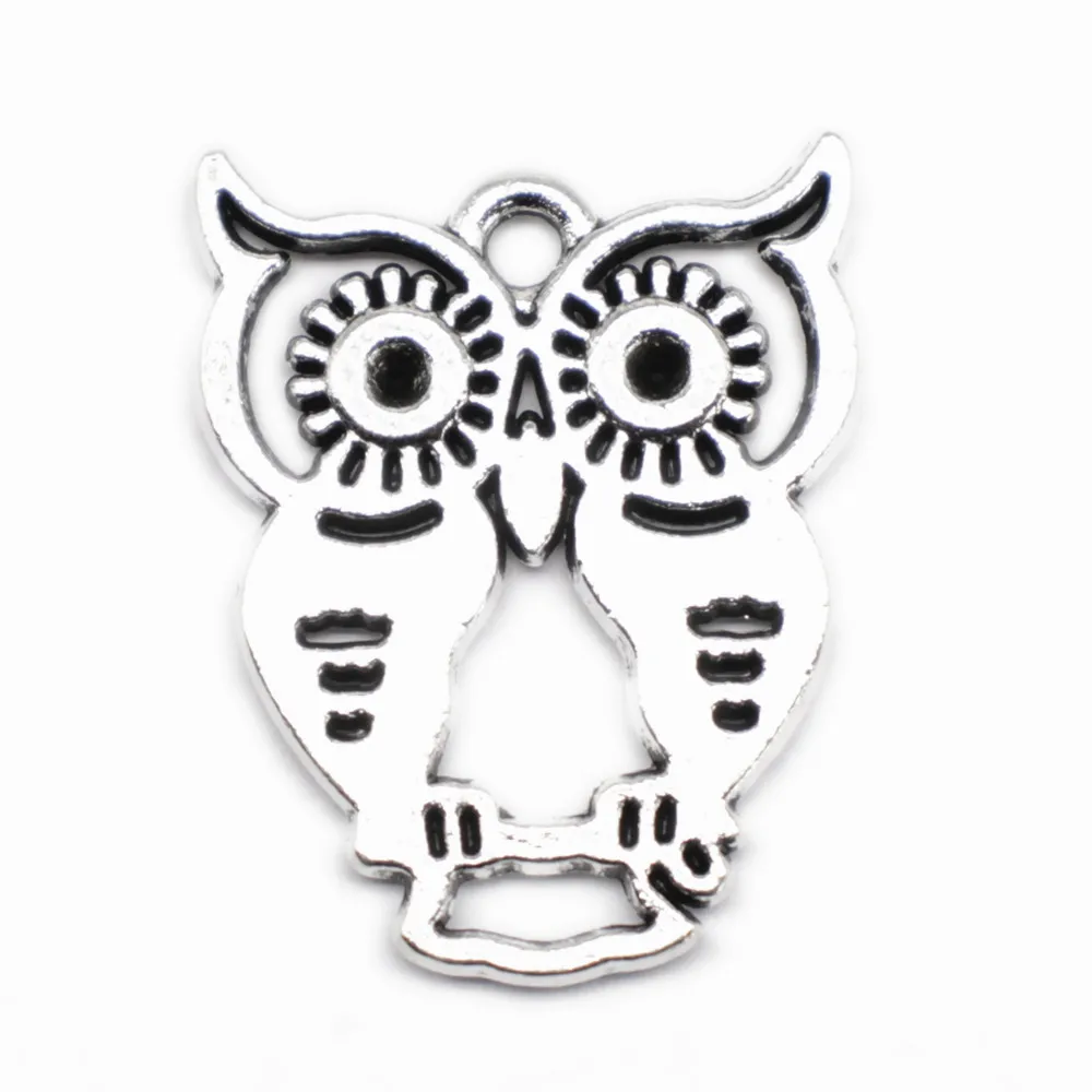 

Accessori Owl Charms For Jewelry Making Pendants And Necklaces 23X19mm Antique Silver Color 5 Pieces