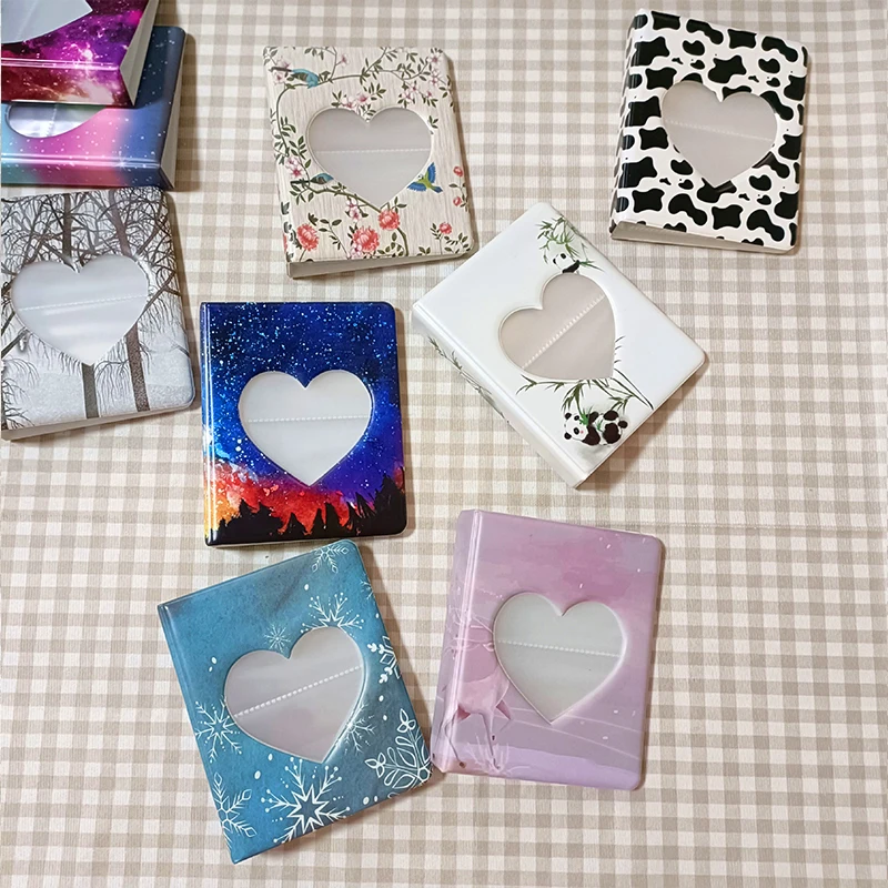 

64 Pocket 3 Inch Hollow Photo Album Organizer Book Leopard Patten Hollow Love Heart Business Card Idol Photocard Binder Holder