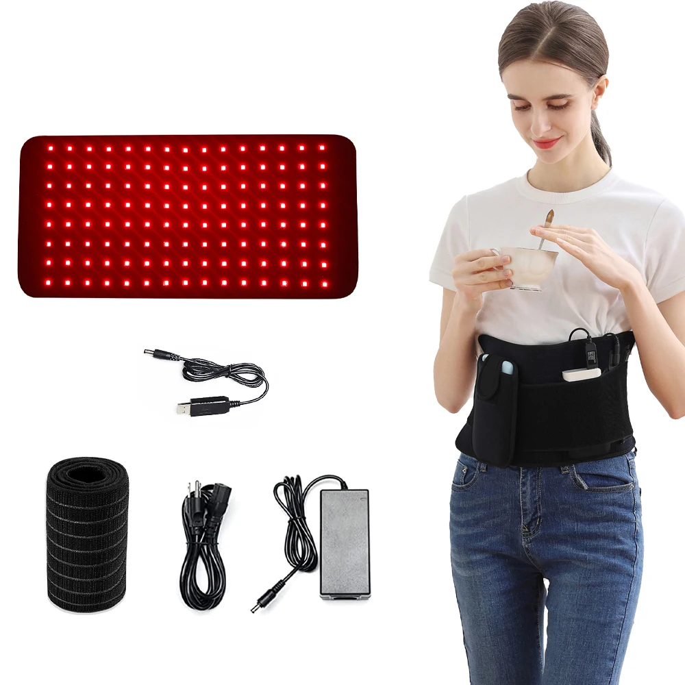 LED Light Therapy Pad Near Infrared and Red Light Therapy Belt Devices 660nm 850nm Large Pads Wearable Wrap for Pain Relief