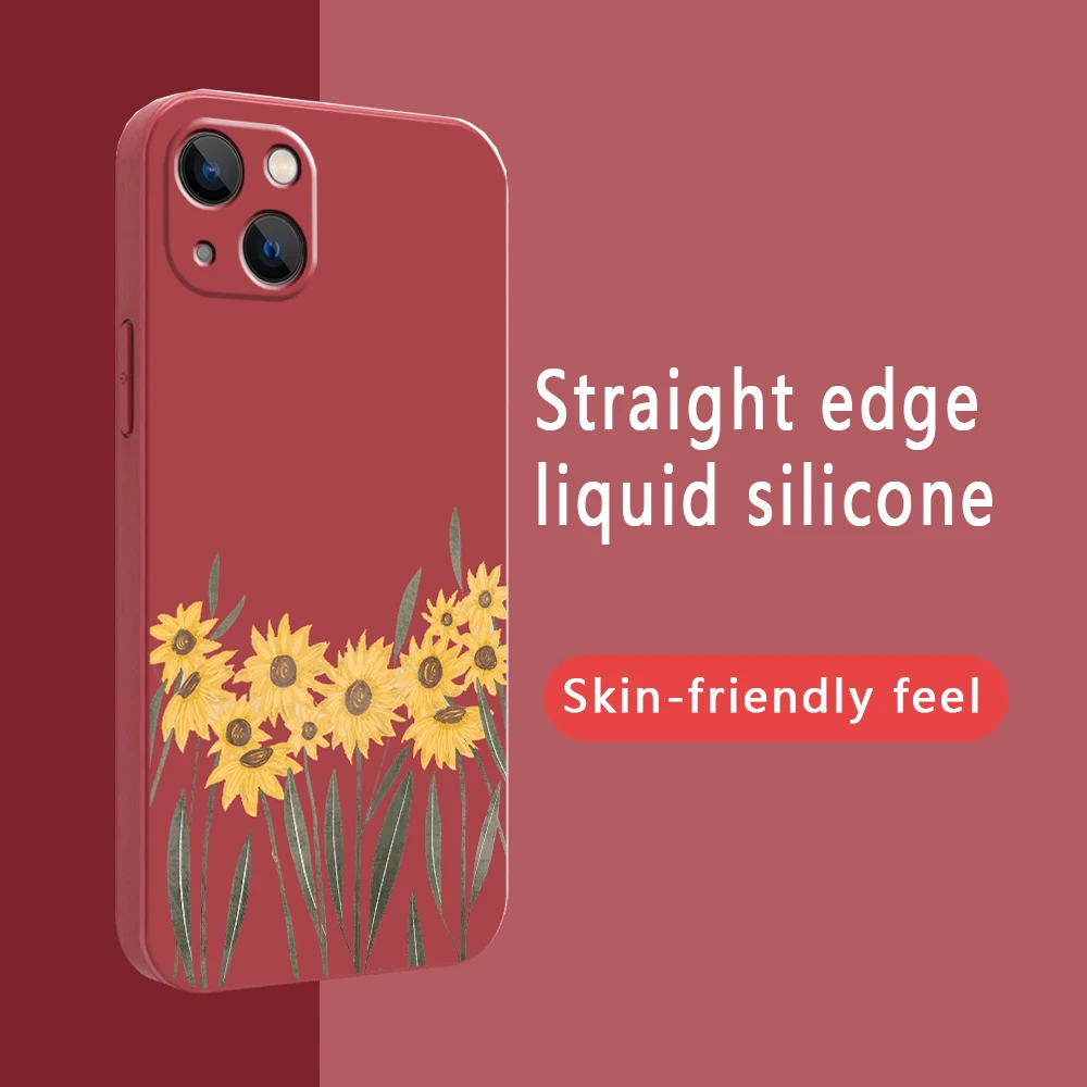 

Sunflower Colored Cute Phone Case For iPhone 11 13 Pro Max Mini 11 Pro Max X XR XS MAX SE2020 8 7 Plus 6 6S Plus NEW Back Cover