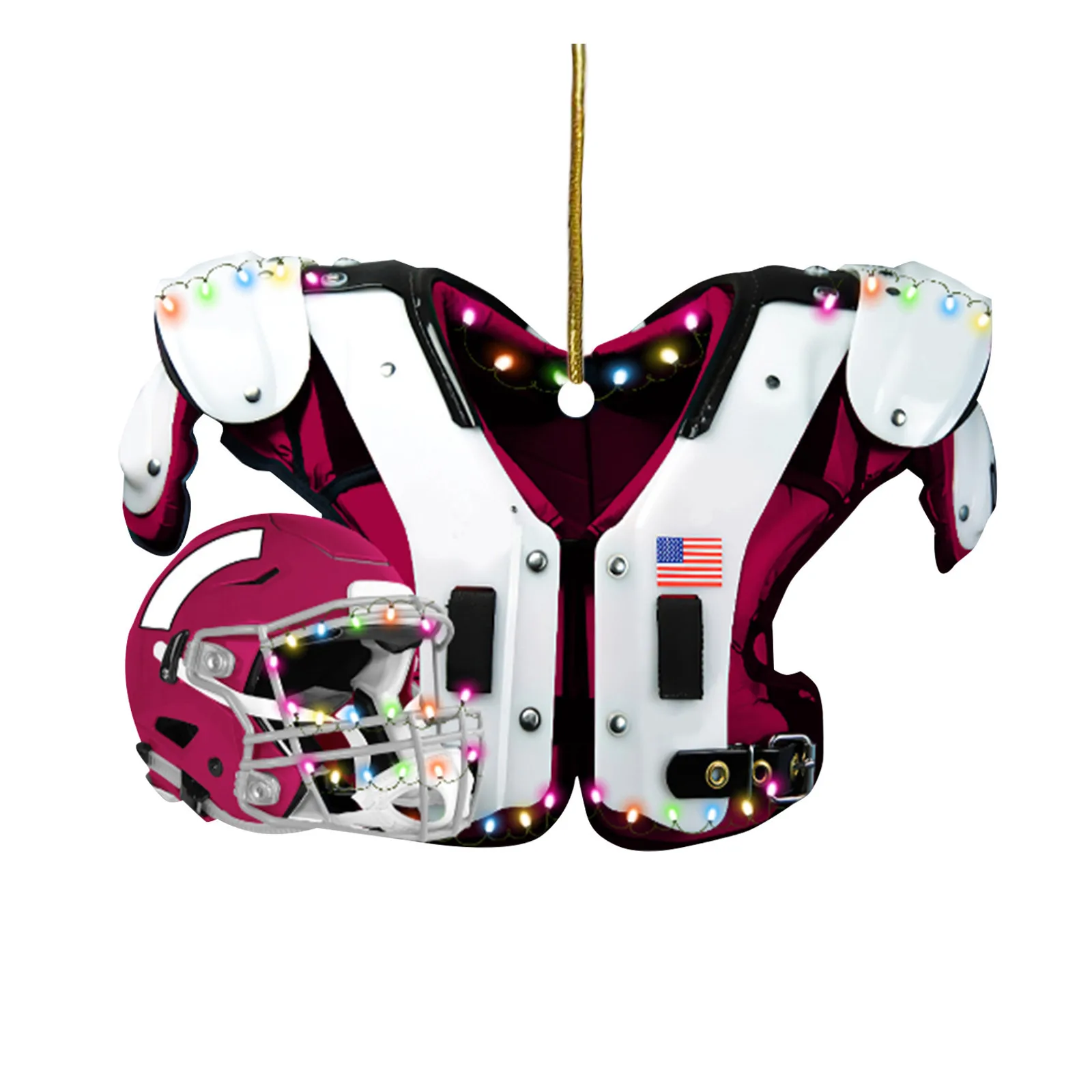 2022 Christmas Tree Pendant Creative American Football Shoulder Pads And Helmet Decoration Car Rearview Mirror Crafts Collection |