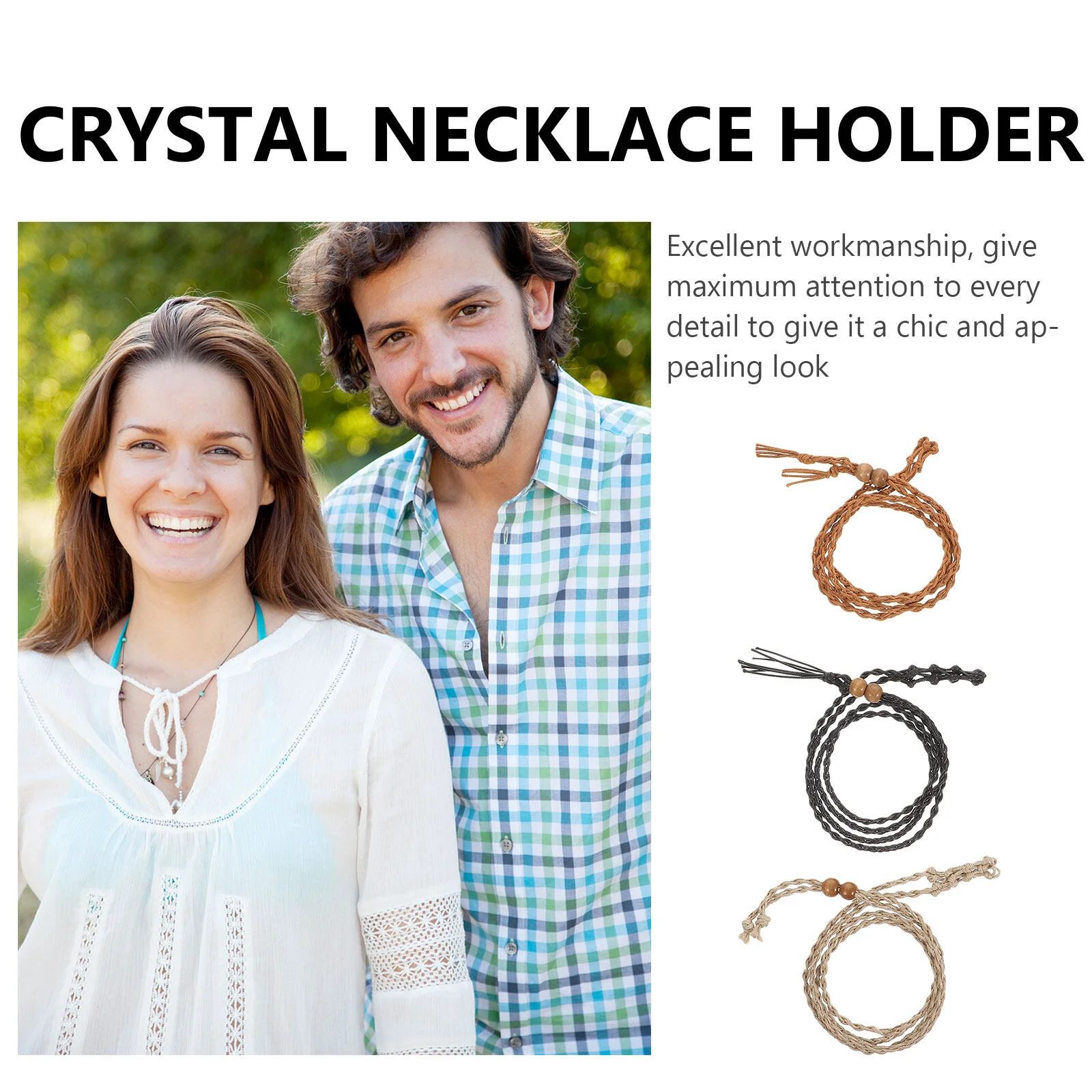 Necklace Line Crystal Cage Cord Rope Holder Necklaces Empty Stone Pendant Vintage