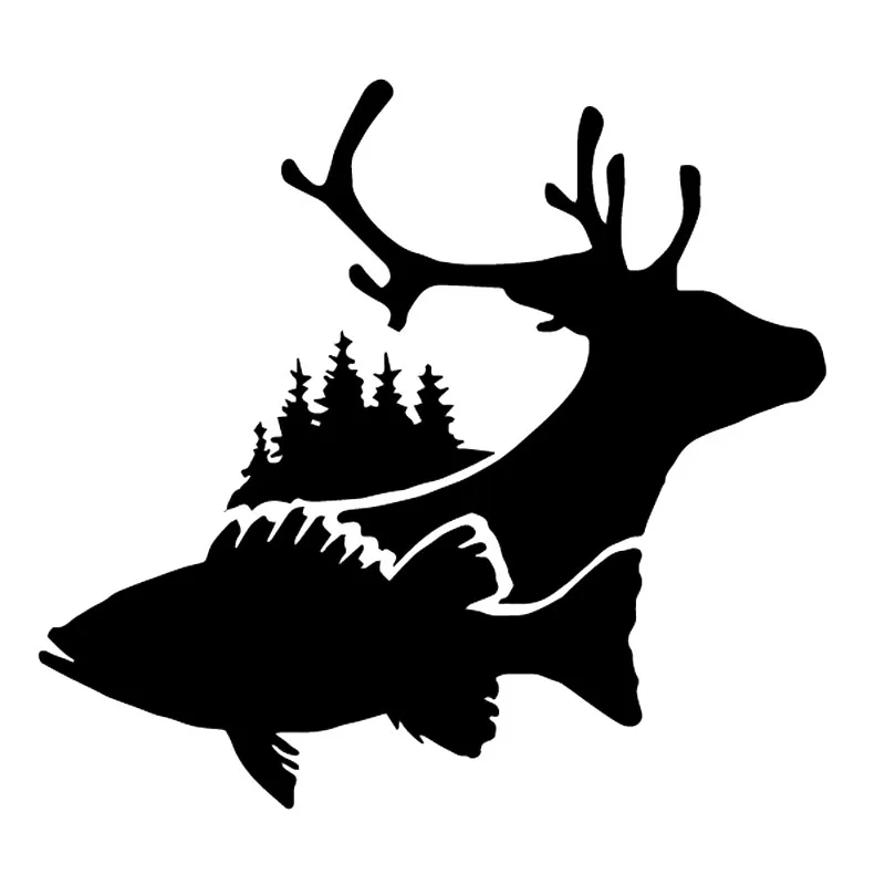 

Виниловая наклейка для оленя, рыбы, охоты, 15 см * 19 см