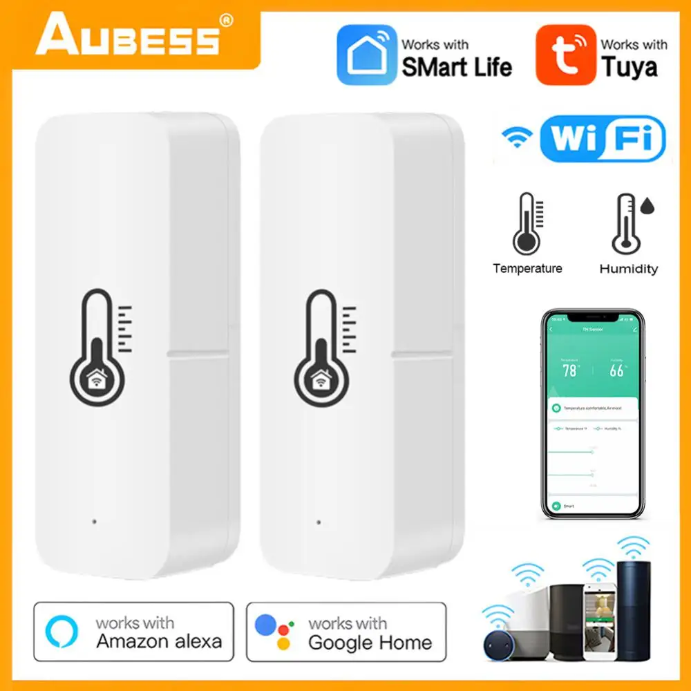 

WiFi Tuya Smart Temperature And Humidity Sensor Home Indoor Thermostat Controller Thermometer Hygrometer Alexa Google Assistant