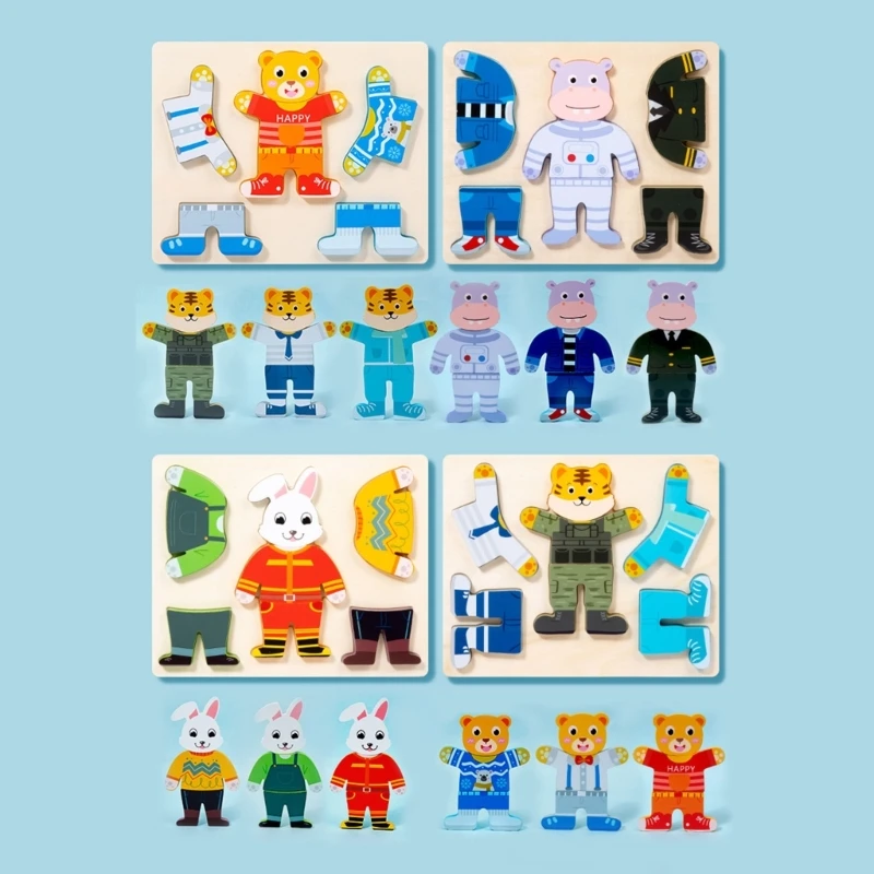 

Сменная игрушка для девочек, настольное платье, мультяшный медведь, бегемот, тема детской игрушки, мультяшный медведь, набор игрушек