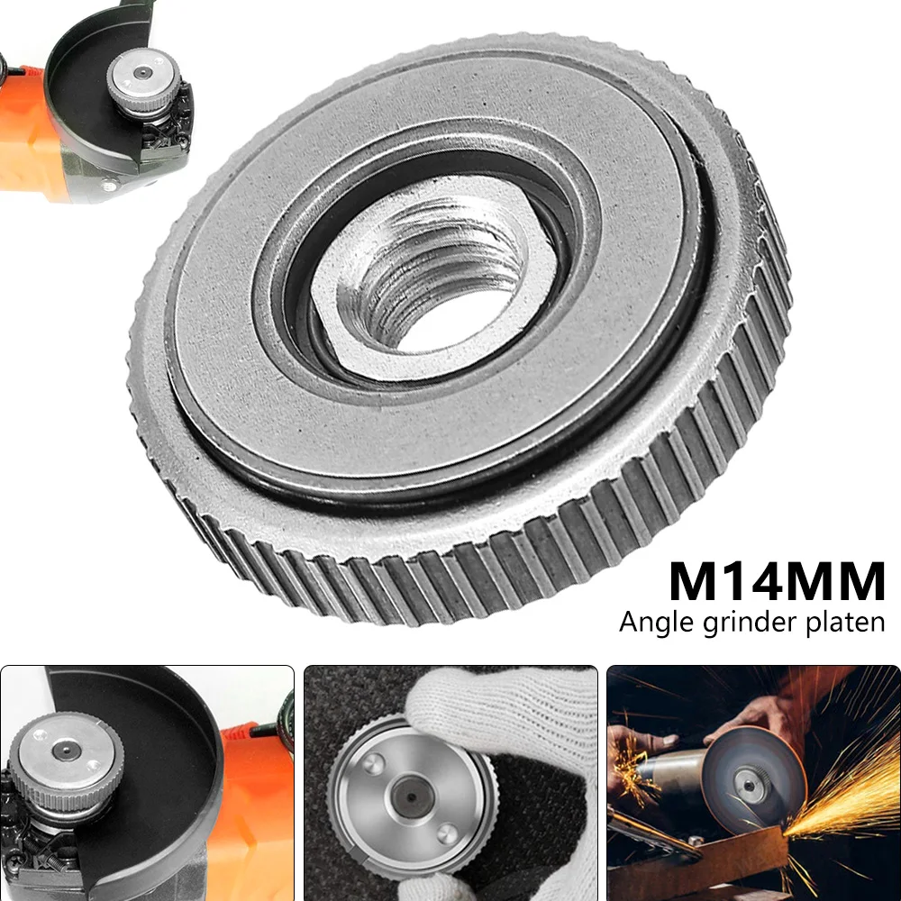 

Locking Plate Chuck 50mm Quick Clamping Device Fast Locking Quick Release M14 Thread Angle Grinder Inner Outer Flange Nut Set