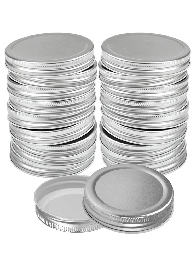 

12Pcs/set Reusable Mason Can Lids Leak-Proof Seal Lid Cap For Canning Jars Silver Can Lid Cover For Bottle Mouth 70/86mm