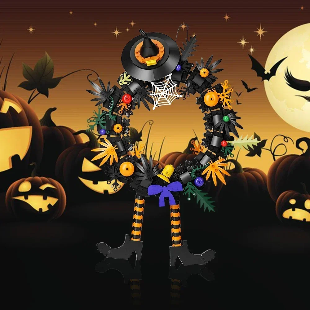 MOC жуткий Хэллоуин шляпа модель строительные блоки украшения Рождественский
