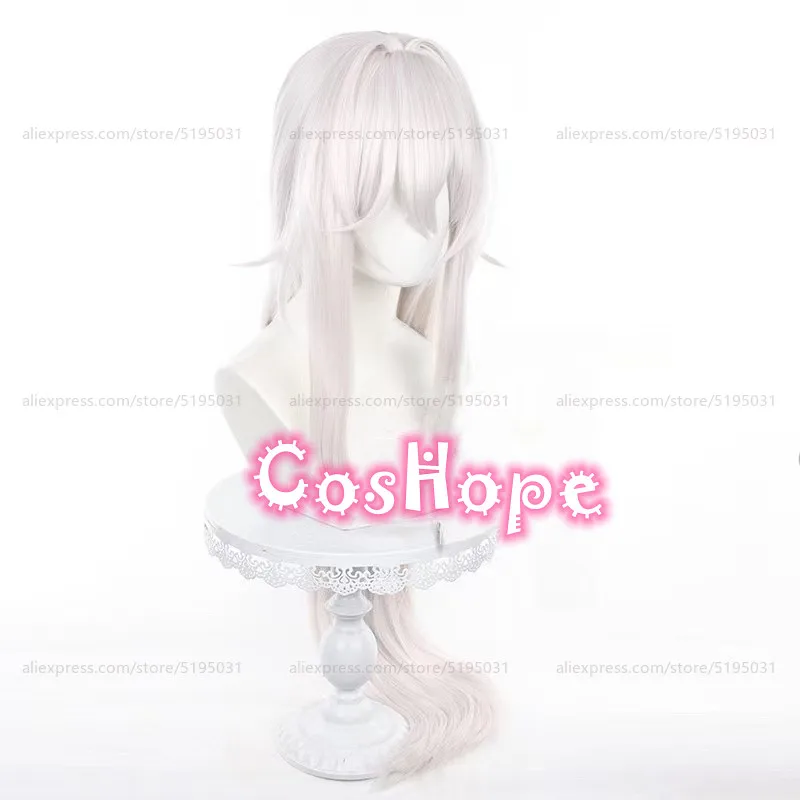 Парик для косплея Thelema длина 100 см прямой серебристо-белый розовый смешанный