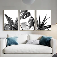 fsbcgt 3 pcs diy painting by numbers black white leaf nordic coloring by numbers drawing on canvas wall art decor
