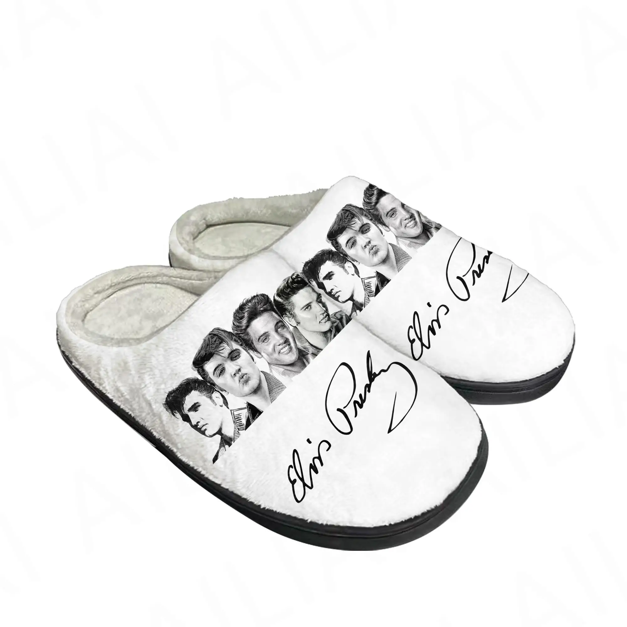 

Лидер продаж, домашние хлопковые тапочки Elvis Aaron Presley Rock Singer, мужские и женские сандалии, плюшевая Повседневная сохраняющая тепло обувь, термотапочки