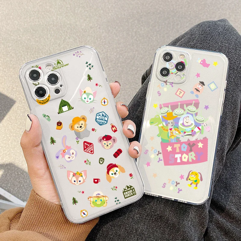 

Disney Toy Story Phone Case For Apple iPhone 5 6 7 8 X XR XS 11 12 13 14 Pro Max Mini Plus luxury Transparent Funda Cover Back