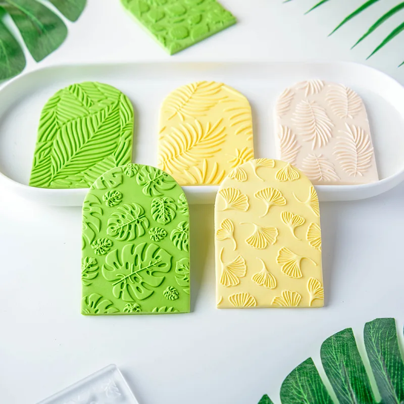 2022 New Leaves Pattern Biscuit Mold Acrylic Embossed Press Stamp Pastry Sugar Craft Form Baking Tools 3D Fondant Cookie Cutter