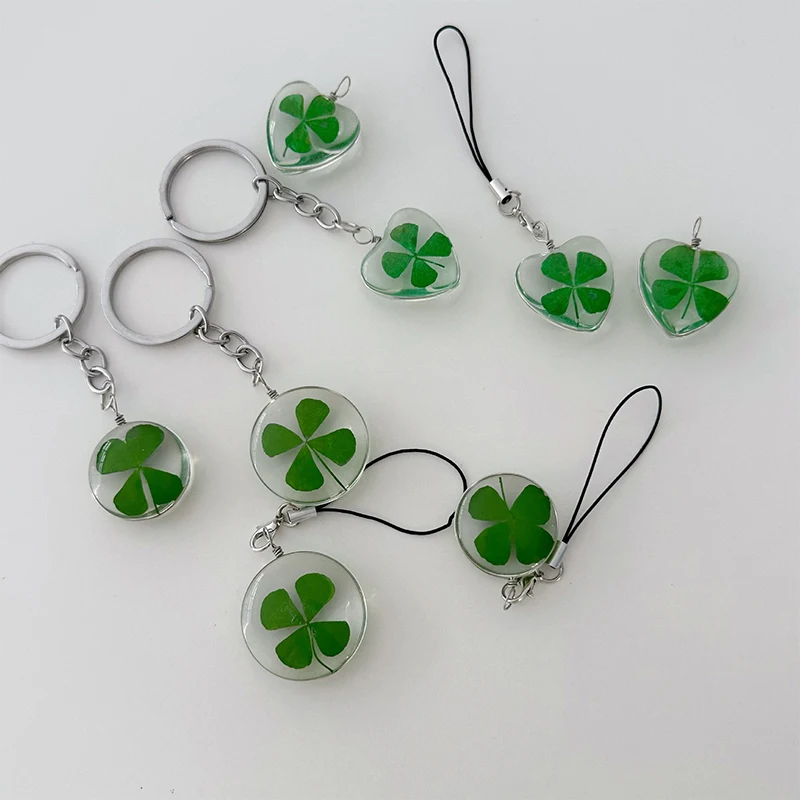Креативная ручная работа Lucky Four-leaf Clover милая девичья цепочка с цветком кулон