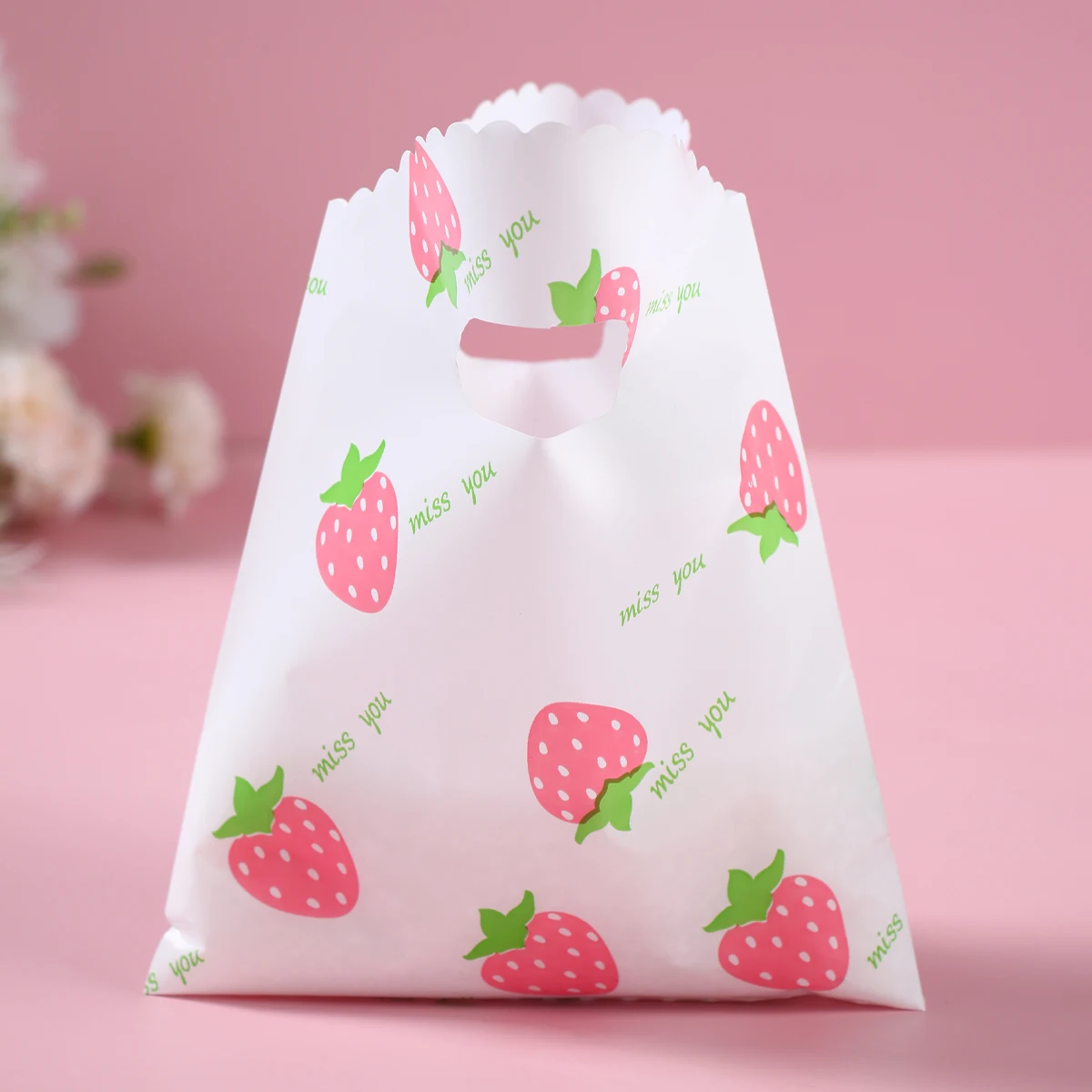 10 шт. пластиковые пакеты с рисунком клубники