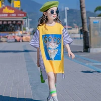 2022 children letter long t shirts summer tops short sleeve clothing kids tees dress for girls 8 12 11 13 years clothing teenage