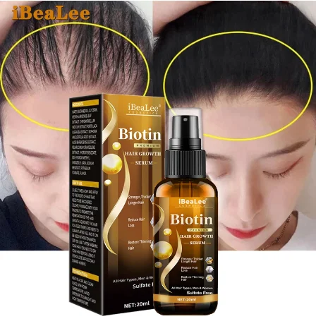 

iBeaLee Hair Growth Products Biotin Fast Growing Hair Care Essential Oils For Men Women Anti Hair Loss Spray Scalp Treatment