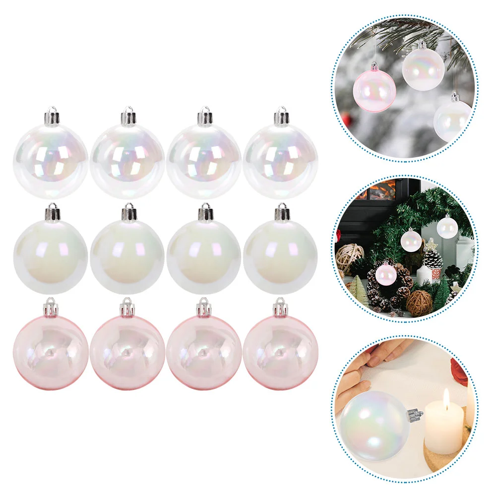 

12 Pcs Christmas Ball Decoration Decorations Xmas Hanging Tree The Bubble Balls Ornaments