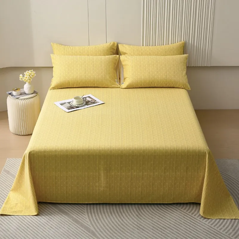 Bed Sheet Single Piece 00 Cotton Thickened Sanding Old Coarse Cloth Autumn Winter Dormitory Three-Piece Set