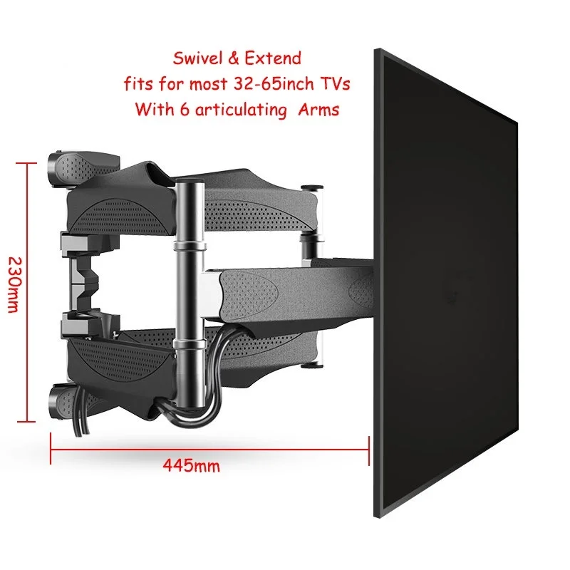

6 Arms TV Wall Mount Bracket Full Motion Tilt TV Bracket Suit for 32''-65'' TV Screen load up to 40kg VESA