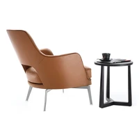 italian minimalist leather sofa chair gatsby orange creative modern simple living room leisure chair