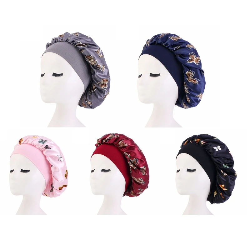 

Trendy for butterfly Print Night for Head Cover Chemo Headscarf for Wome