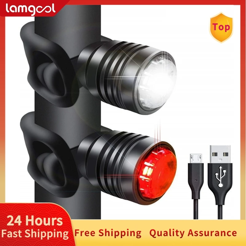 

LED Bike Light Portable Waterproof Mountain and Road Bike Light Safety Warning Beacon USB Rechargeable