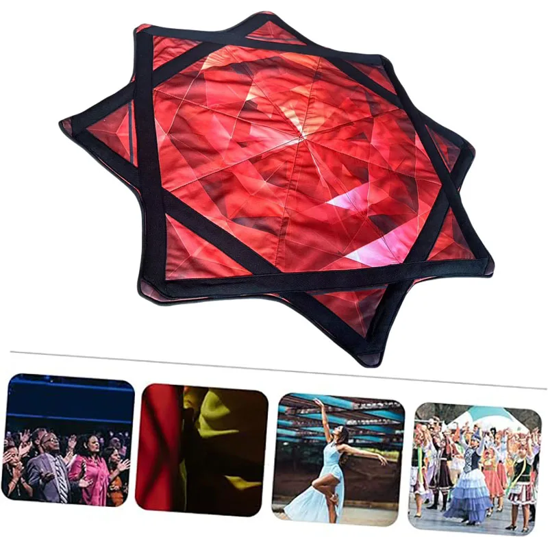 Фото Dapo Spinning Dance носовой платок из лайкры, восьмиугольный шарф, летающий носовой платок 67 см * 67 см, настраиваемый вращающийся носовой платок №5