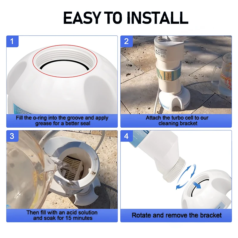 Крышка подставки для чистки солевых клеток бассейна с уплотнительным кольцом