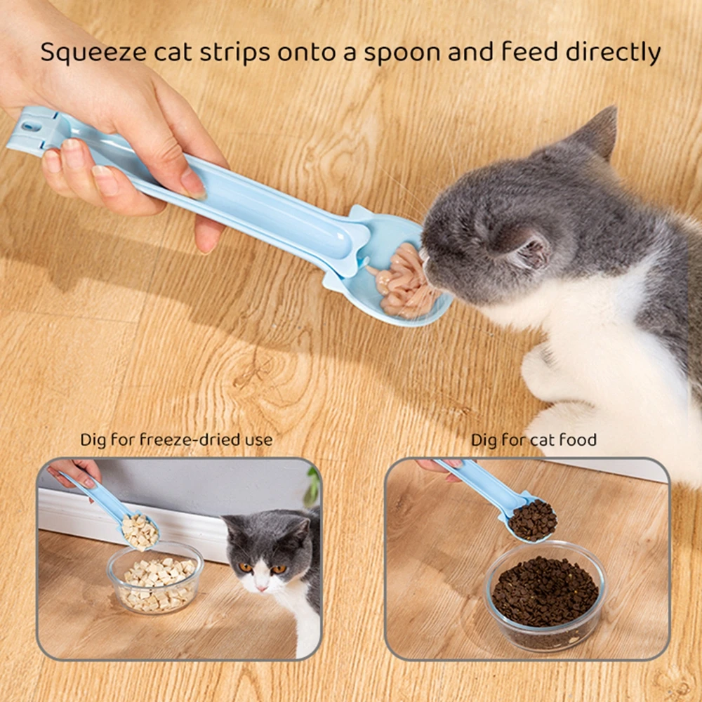 

Pet Feeding Spoon For Dog Cat Strip Squeezer Puppy Kitty Liquid Food Feeder Multi Use Mini Pet Can Eating Supplies Feeding Tools