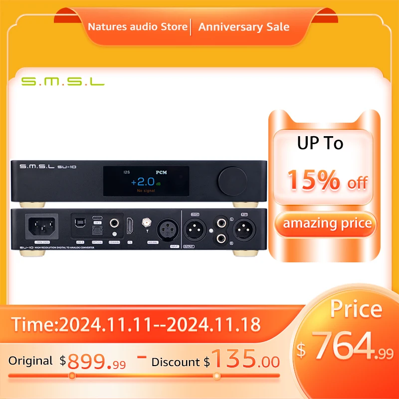 SMSL SU-10 MQA-CD декодер HIFI настольный предусилитель двойной чип ES9038pro SU10 Bluetooth ЦАП