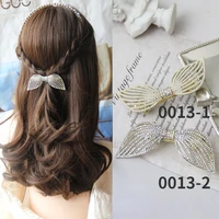bilateral pearl bow womens hairpin rhinestone temperament hairpin plate hair spring clip