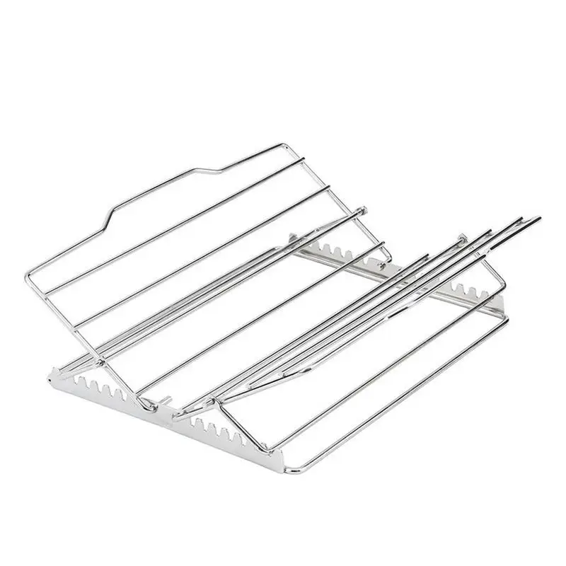 

Fish Grilling Rack Non Stick BBQ Rib Rack Stand Stainless Steel Chicken Rack Outdoor Round BBQ Campfire Grid cooking supplies