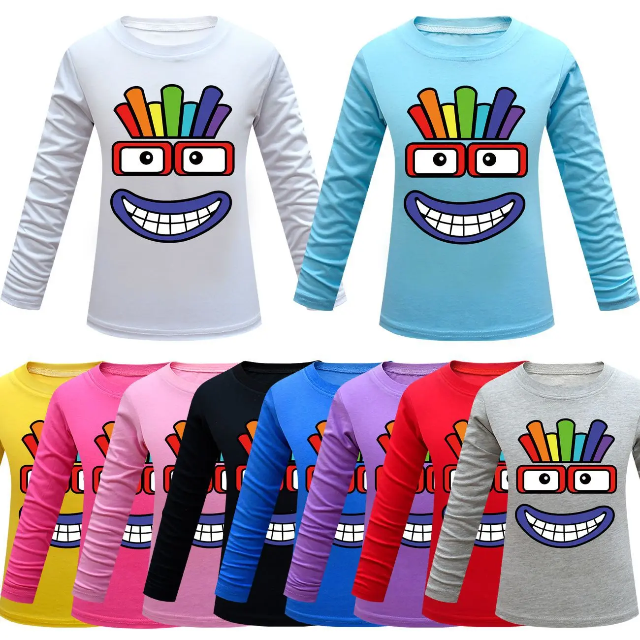

Long Sleeve Children 3D Cartoon T-shirt for Boy Number Blocks Funny Printing Boys T Shirt Girls Tops Tees Cartoon Kids Clothes
