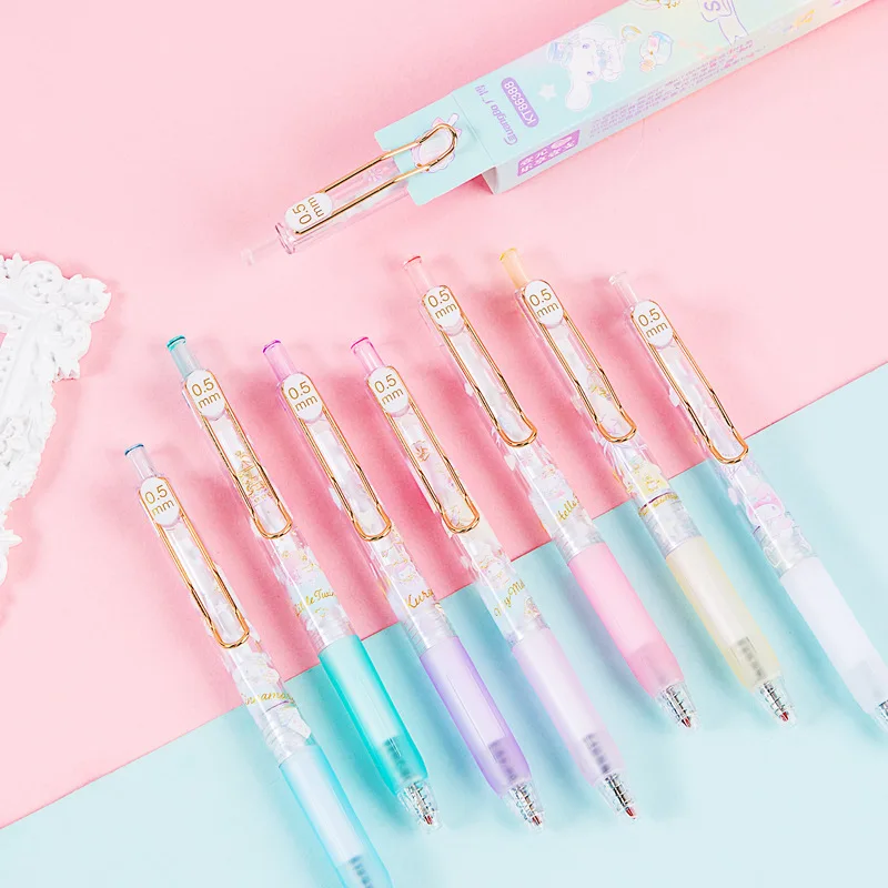 Купить 24 шт./полная коробка кавайная Sanrioed аниме мультяшная серия Мелодия гелевая ручка искусственная ручка милая искусственная ручка канцелярски...